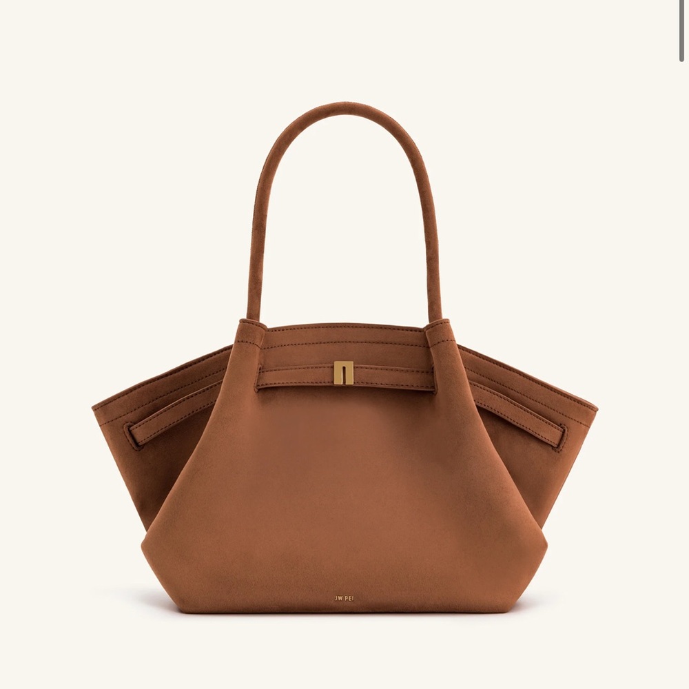Hana Medium Faux Suede Tote Bag - Brown